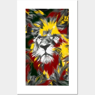 Rasta Lion Splatter Painting Posters and Art